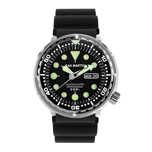 Tuna SBBN015 мужские модные часы, автоматические спортивные часы для дайвинга, наручные часы из нержавеющей стали 300 мводонепроницаемость, керамический или стальной ободок - Цвет: rubber strap
