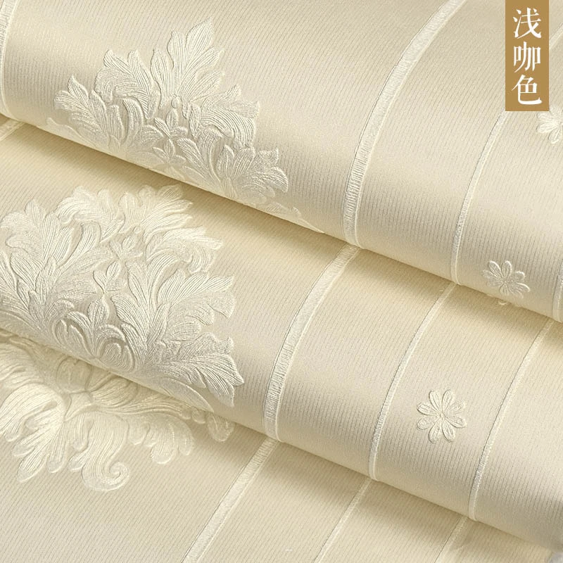 beibehang European Style Vertical Striped Refined Living Room TV Background Wallpaper Bed Bedside Wallpapers AB papel de parede |