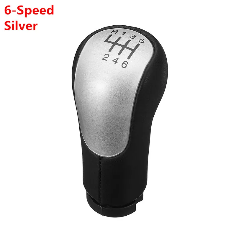 6 Speed Silver Ручка переключения передач для Ford Fiesta Fusion Transit Connect 2002-On gear shifter POMO, рычаг переключения передач, ручка, головка, Шариковая рукоятка - Название цвета: 6 Speed Silver