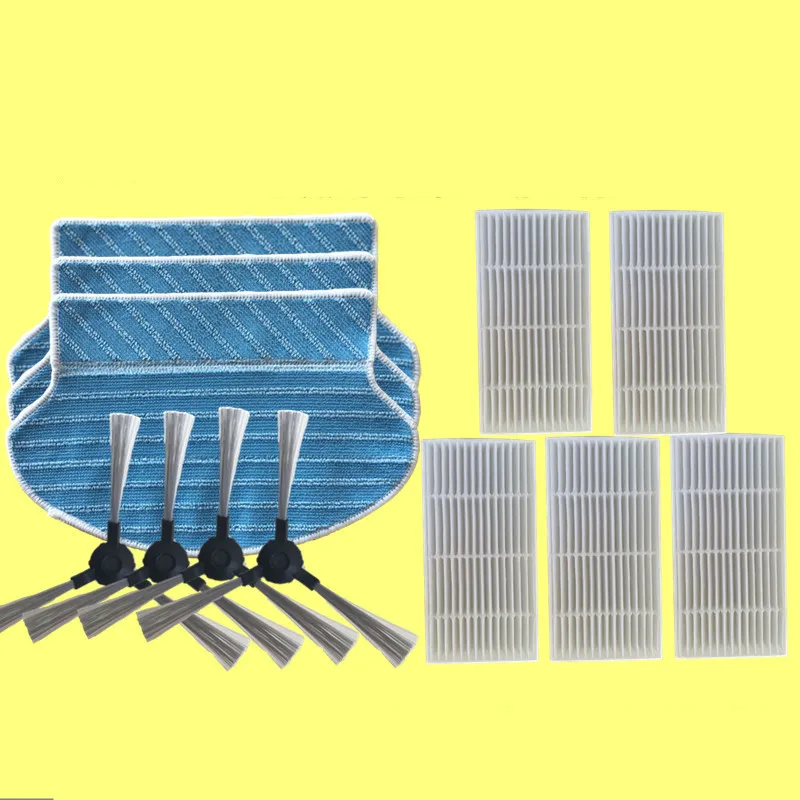 Запчасти для пылесоса Proscenic 790T Alpaca Plus: 5 шт. фильтров HEPA, 3 шт. тряпки для мопа, 4 шт. боковых щеток.