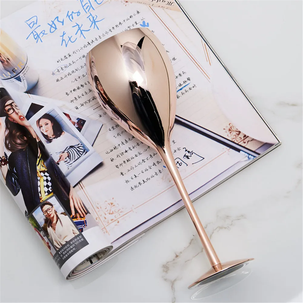 Crystal Goblets Wine Glass Rose Golden Juice Drink Champagne Goblet Party Barware Dinner Water Home Decor Chic Luxury 420ML
