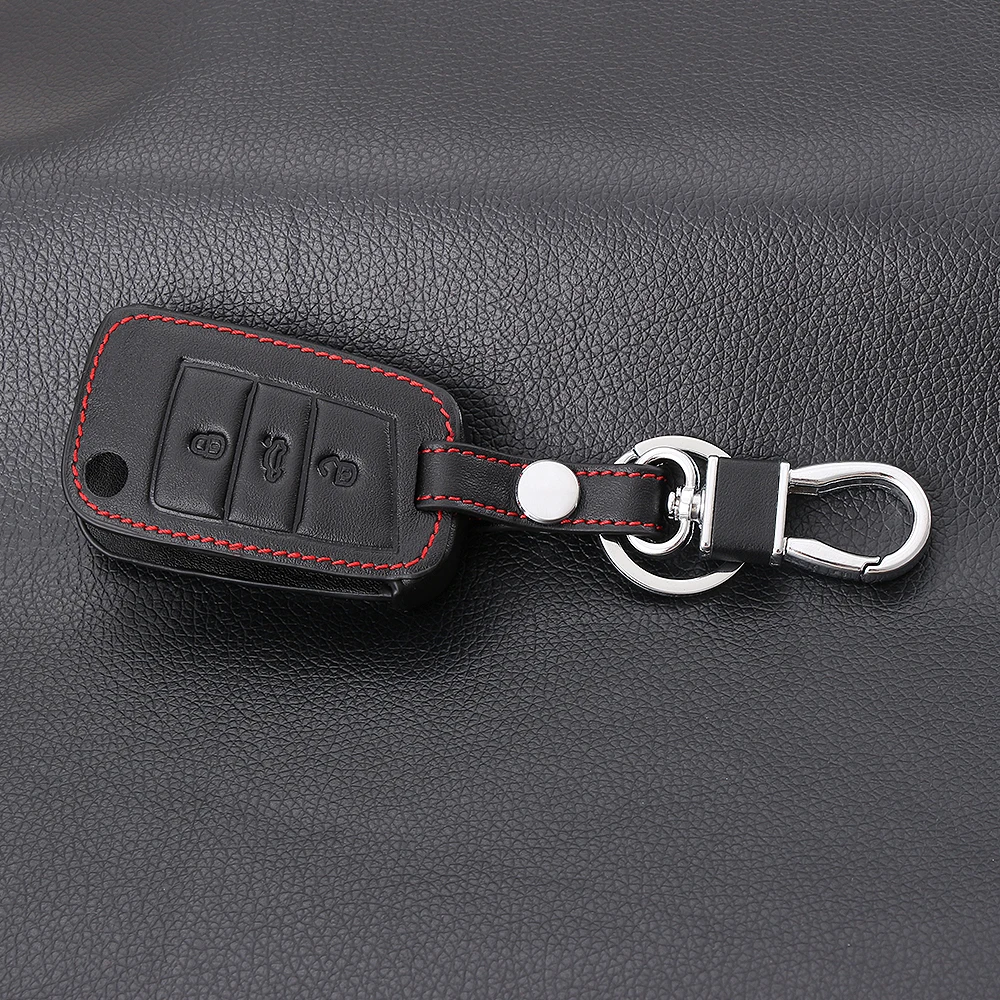 Кожаный чехол для ключей VCiiC Volkswagen VW Golf GTE GTI MK7/Tiguan Touran 2017 Skoda Octavia A7 Seat Leon Ibiza|key cover