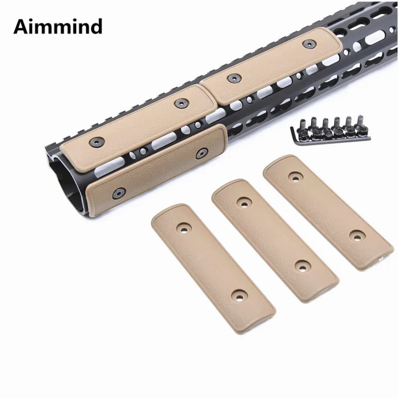 

3pcs /pack 4" Tan High Impact Polymer Keymod Rail Panel Section Handguard Cover for KeyMod Rail Handguard Forend