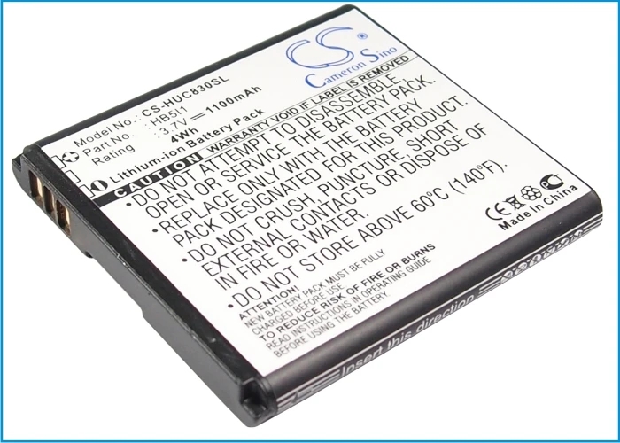 Аккумулятор Cameron Sino HB5I1 HB5I1H 1100 мАч для Huawei C6110 C6200 C8300 G6150 G7010 M735 U8350 оранжевый