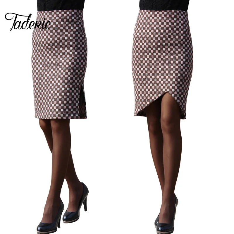 2016 новое поступление клетчатая юбка-карандаш до колена на весну-осень-зиму