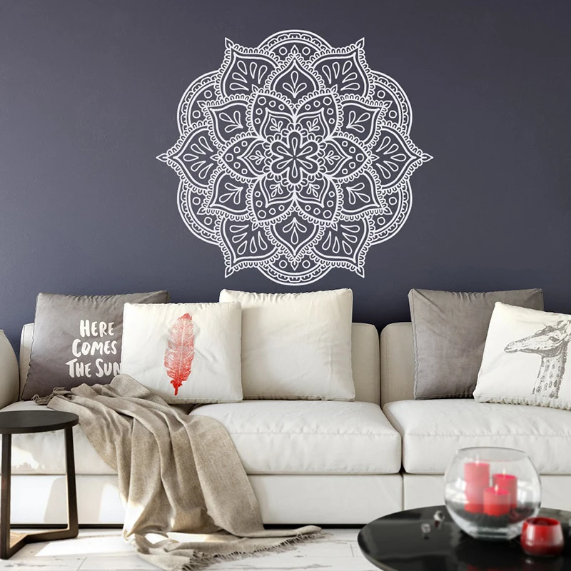 

NEW Large Mandala Decal Bedroom Wall Decor- Flower Mandala Decal- Boho Mandala Wall Decal Bohemian Bedroom Decor- A12-013