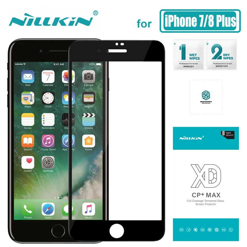 Защитное стекло Nillkin XD CP + Max закаленное 3d с полным покрытием для iPhone 8 7 Plus|Защитные