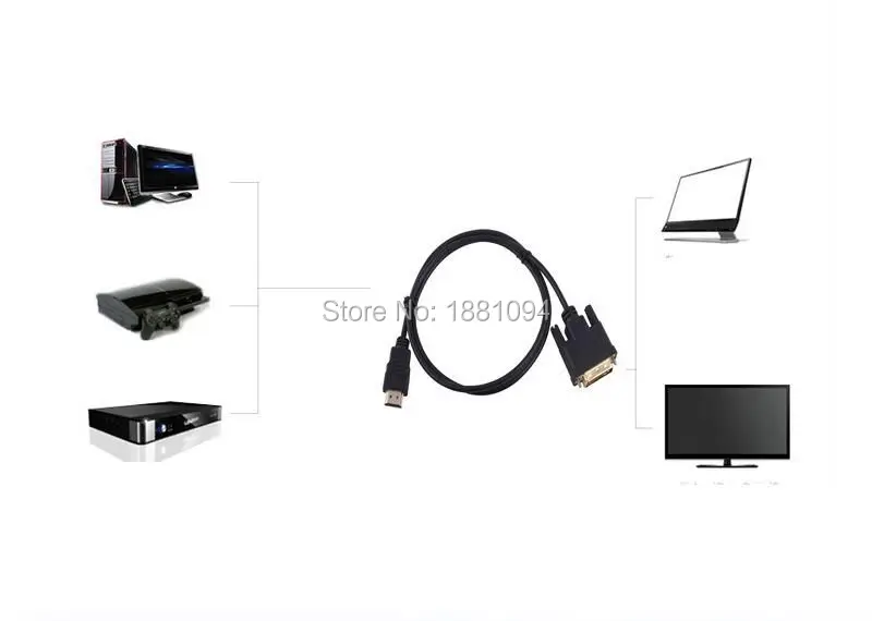 SZAICHGSI 1 м 5 2 3 HDMI к DVI 24 + контактный адаптер позолоченный кабель Папа папа для 1080P HD