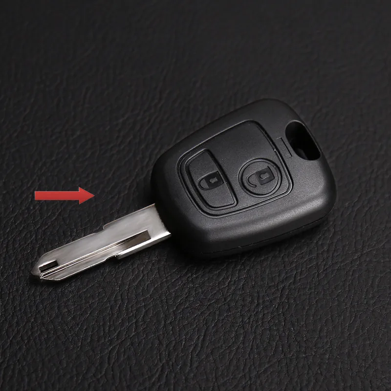Кожаный чехол для автомобильного ключа с 2 кнопками Peugeot 206 207 306 307 308 407 Citroen C2 C3 C4 C5 C6