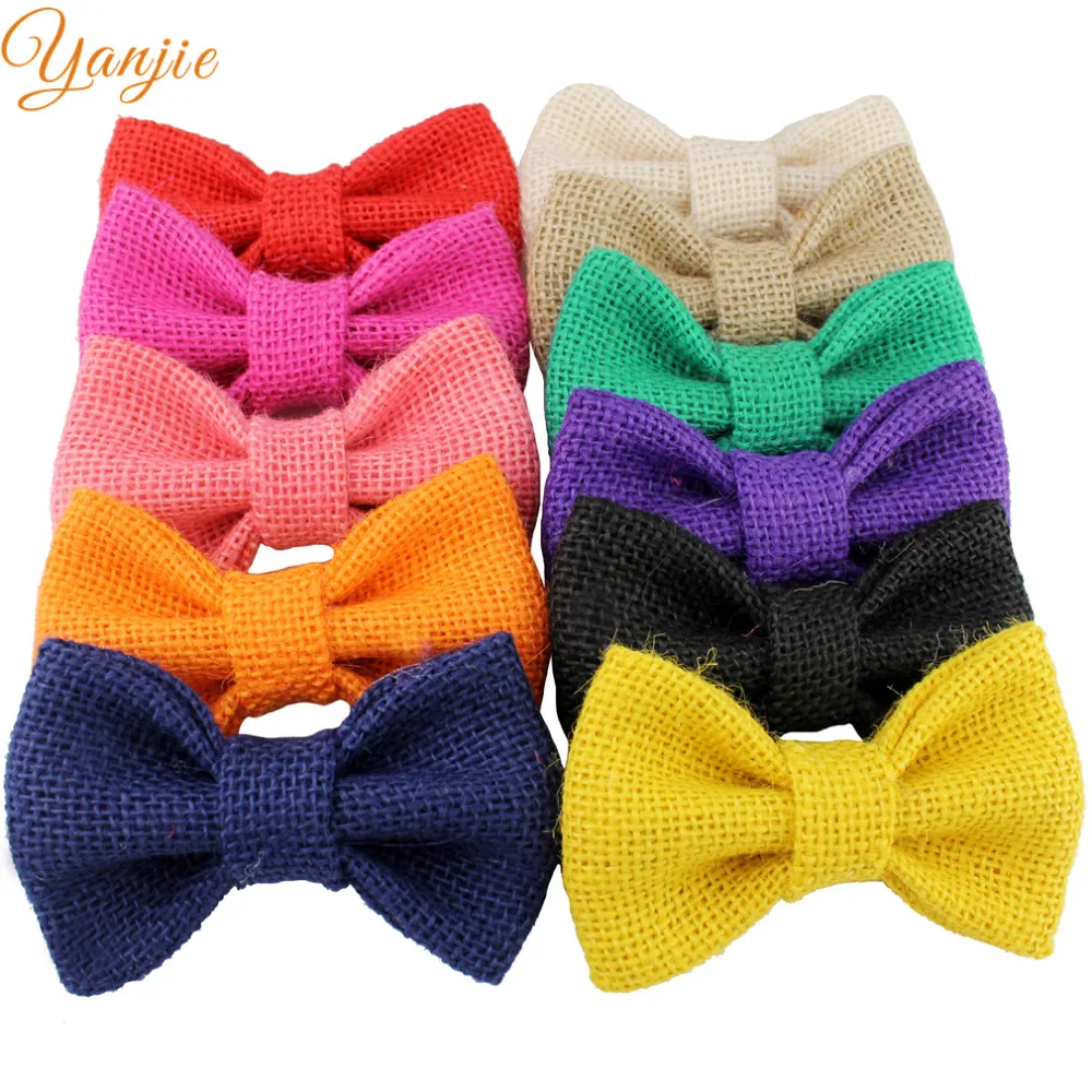 11 шт./лот 4 ''мини милые льняные банты для волос девочек и детей 2021 сделай сам