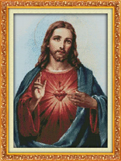 Everlasting Love Sacred Heart экологический хлопок китайские наборы вышивки крестом 11 14CT штампованные DIY подарок новогодние украшения для дома - Цвет: Sacred Heart(1)