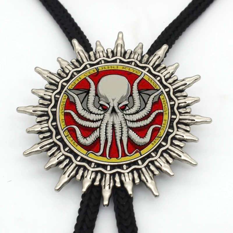 BOLO-0014 Новое поступление Cthulhu R'lyeh Sigil Bolo Tie стимпанк Вдохновленный H.P. Loveccraft ожерелье стеклянный купол шеи галстук ювелирные изделия - Окраска металла: 2