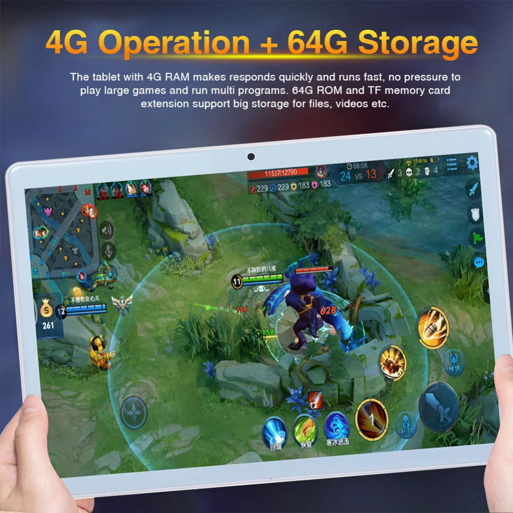 Планшет с 10 1 дюймовым дисплеем ОЗУ 4 Гб ПЗУ 64 ГБ Android 2 мя слотами для SIM