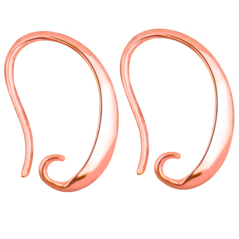 20pcs Lobster Hook Earring (KEEP COLOR Rose Gold/Rhodium Silver Open circle Earring Flat Line Diy Jewelry Marking