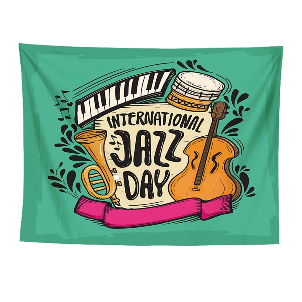 

I Love Music Printed Canvas Tapestry Wall Hanging Rectangle Decorated Bedroom Living Room Dormitory Tapestry Beach Towel 150x130