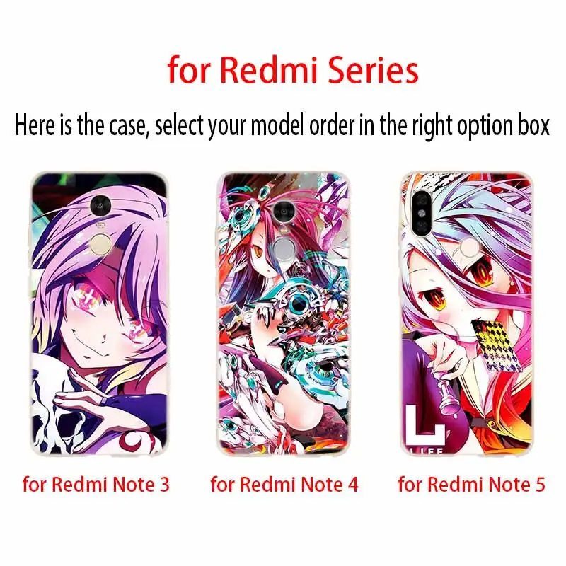 Модный мягкий чехол из ТПУ No Game NO life с аниме для Xiaomi Redmi Note 10 9 8 7 6 5 Pro Max 10S 9S 9T 8T 4G 5G |