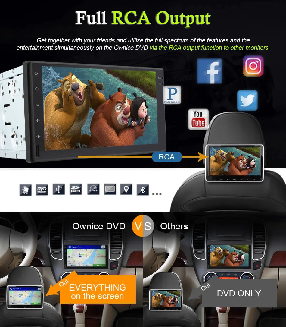Owice C500 10," Универсальный 2 din автомобильный dvd радио плеер навигация gps Android 6,0 Восьмиядерный 4G LTE 2 ГБ+ 32 ГБ DAB+ TPMS Carplay