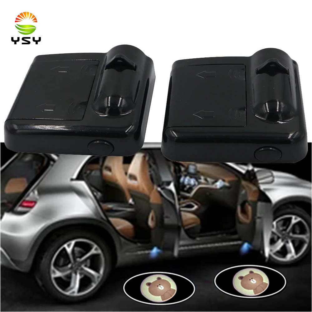 YSY 2 шт. беспроводной светодиодный Автомобильный Дверной светильник с логотипом