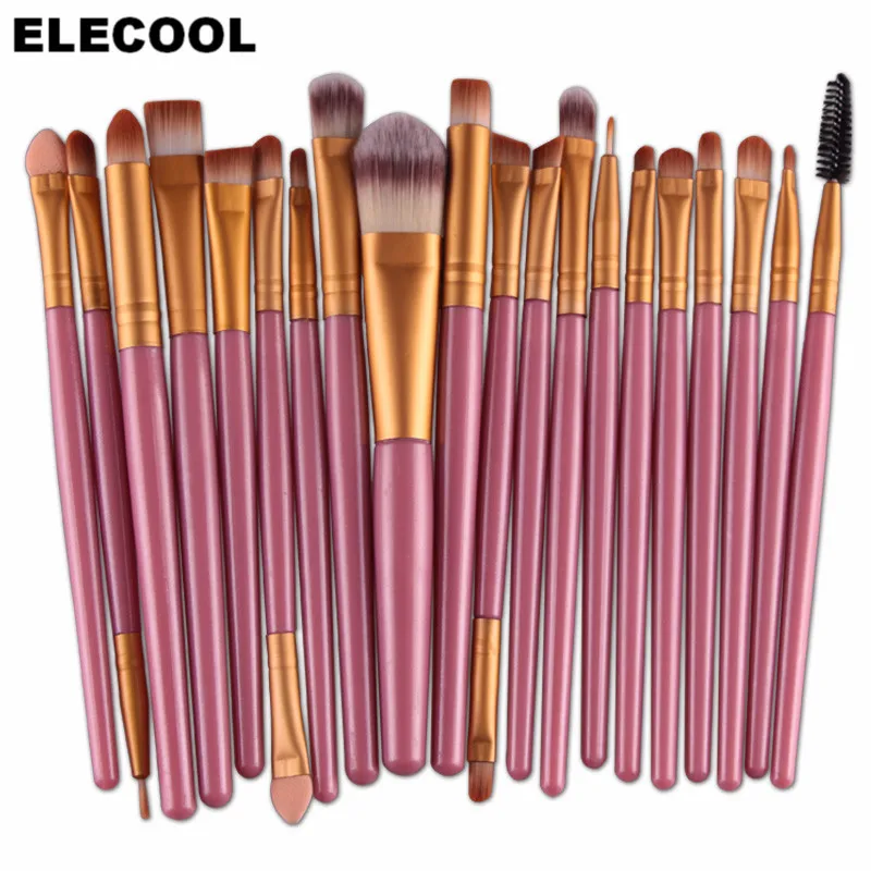 Elecool 20/15/1 шт. профессиональная кисть для максияжа, тени для век Кисть для растушевки теней набор кистей для макияжа губ подводка для глаз кисти, косметический инструмент