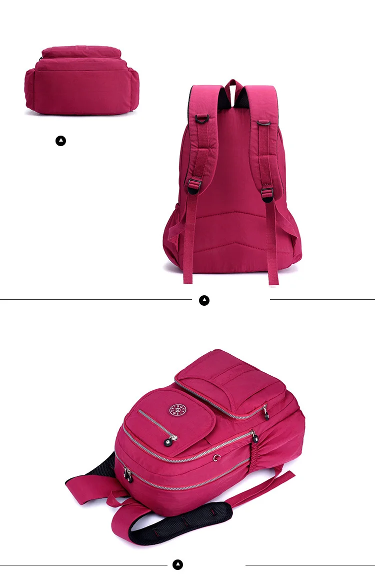 Школьный рюкзак для девочек-подростков Mochila женские рюкзаки Женские однотонные брендовые нейлоновые повседневные сумки для ноутбука женская большая емкость