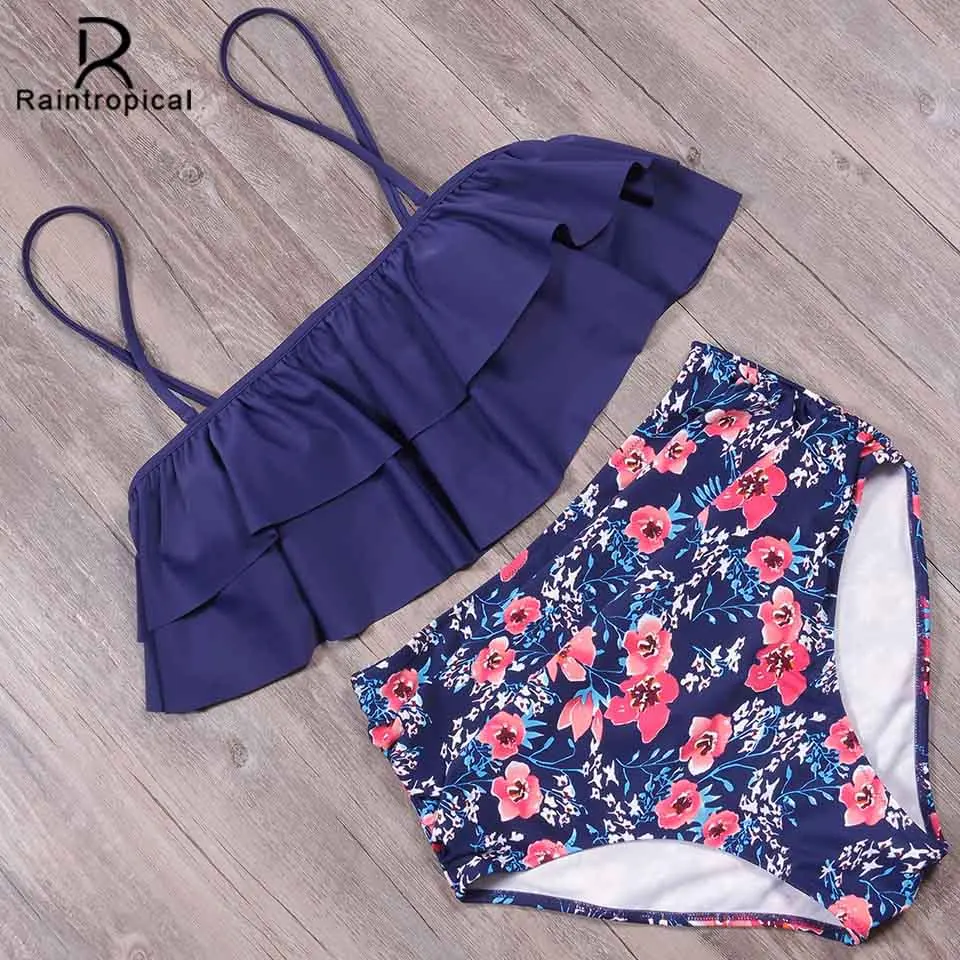 Новинка женский купальник rainтропический купальный костюм с высокой талией