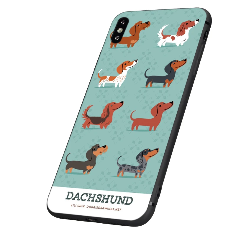 Черный чехол из ТПУ для iphone 5 5s se 6 6s 7 8 plus x 10 силиконовый XR XS 11 pro MAX Такса doxie dog |