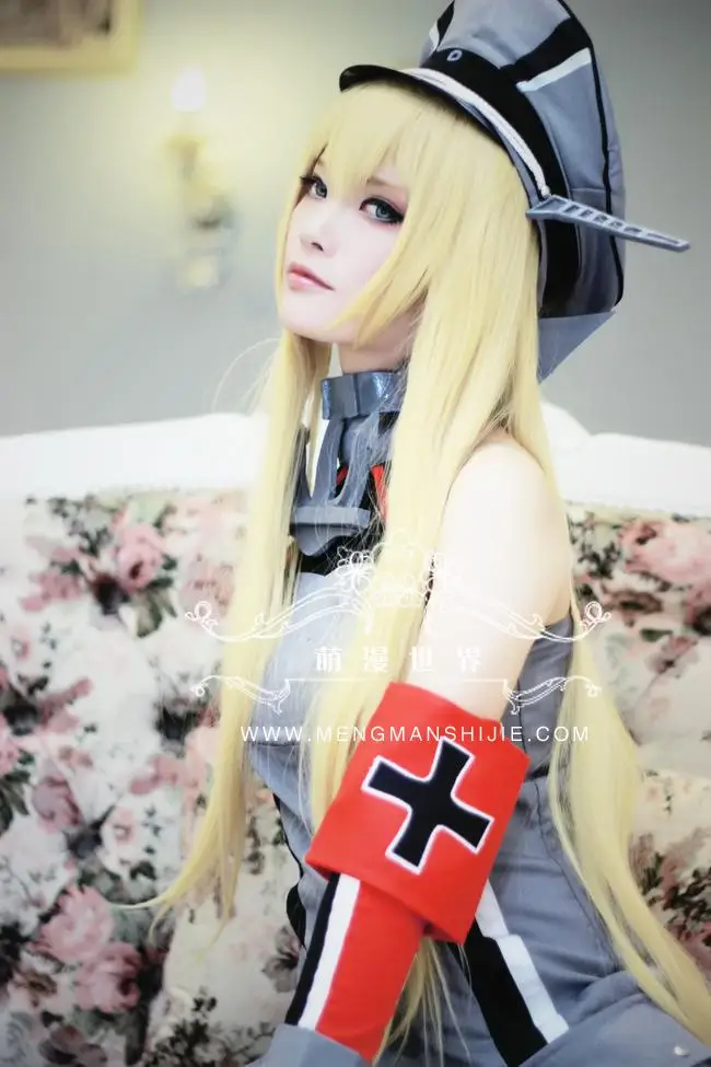 Kantai Collection Bismarck Косплей Костюм с шляпой перчатками и носками 11 |