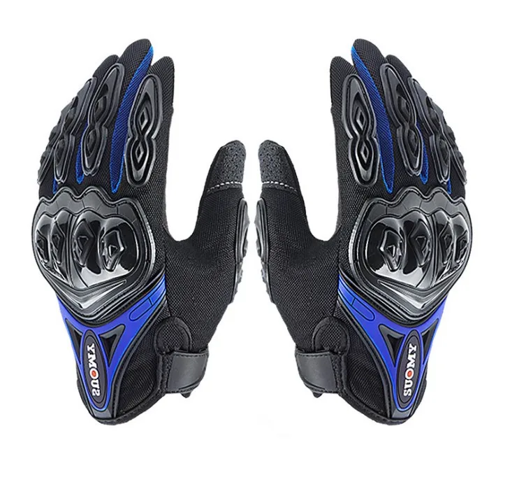 Сенсорный экран мото rcycle перчатки Luva moto queiro Guantes moto cicleta Luvas de moto Велоспорт летние дышащие Мото Кросс перчатки - Цвет: Синий