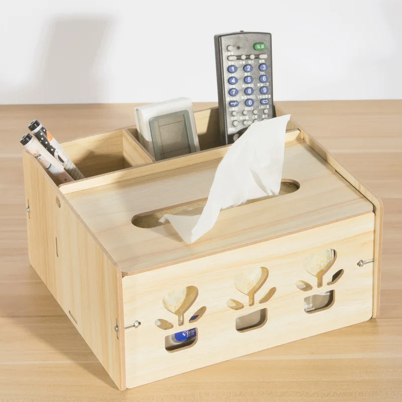 Multifunctional Book box Remote control Storage Detachable Wooden High Quality Cargo Box Family Table Decoration Products | Дом и сад