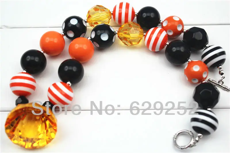 Грубая жевательная резинка для Хэллоуина черная и оранжевая бусина девочек