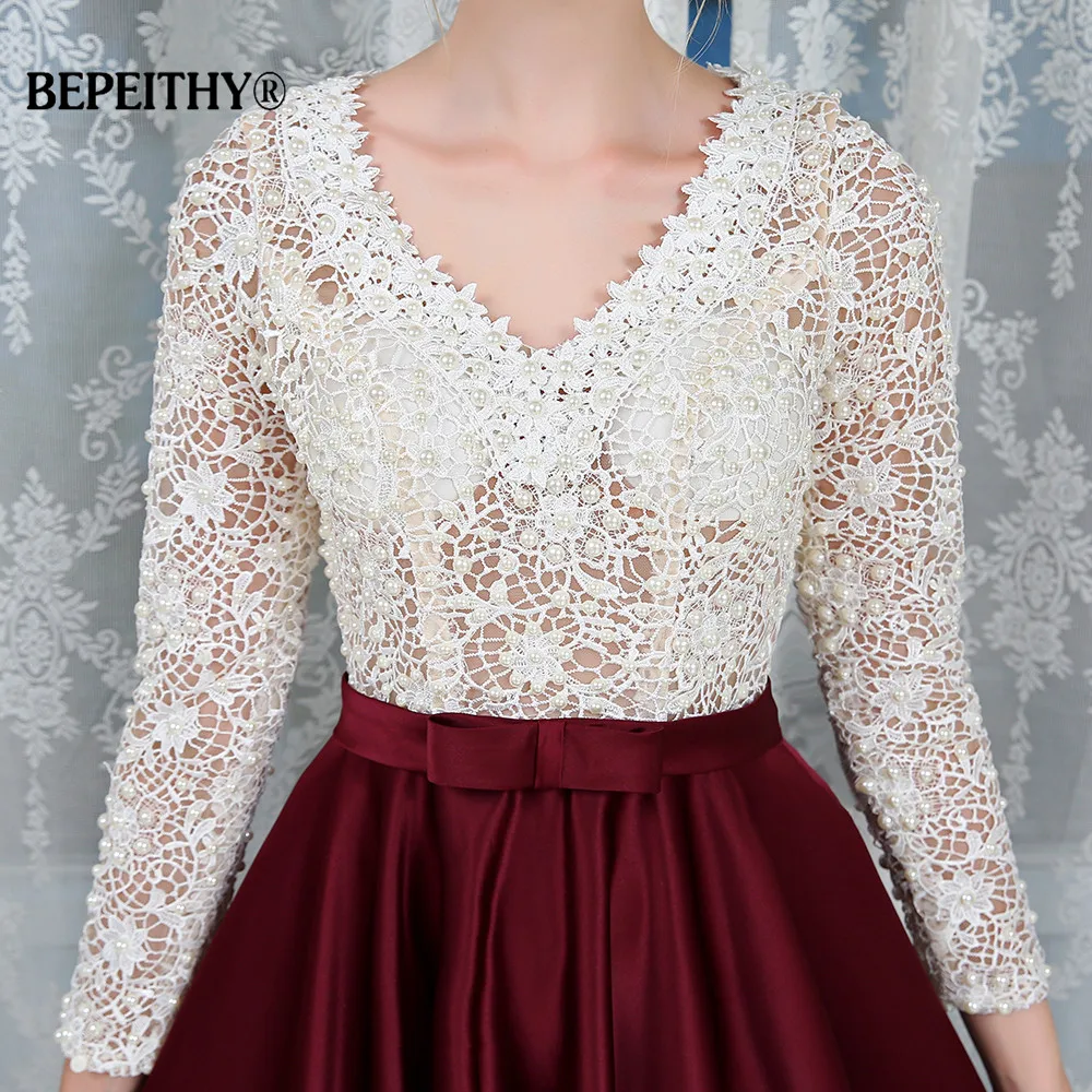 Robe De Soiree кружевное длинное платье с длинными рукавами для выпускного вечера 2019