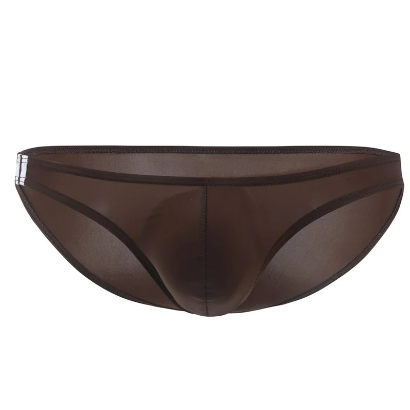 Мужские трусы брифы из вискозы черные ультратонкие прозрачные слипы бикини