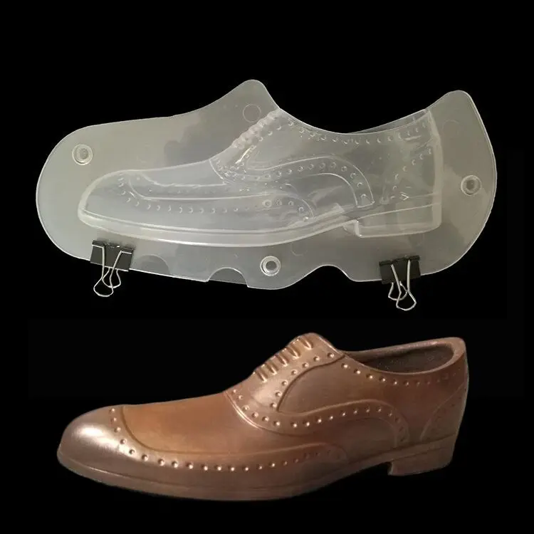 Новый дизайн 3D мужская обувь форма пластиковая шоколадная поликарбонатные формы
