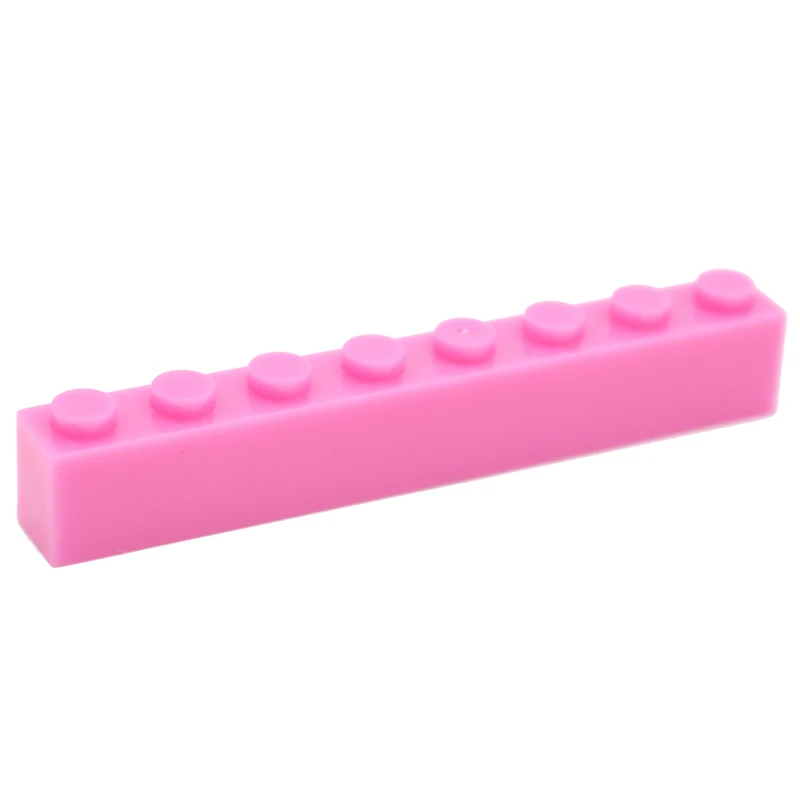 pink Строительные блоки, кирпич 1x8(3 h) 3008 мс DIY просветить основы классические наборы совместим с собирает частицы - Цвет: pink