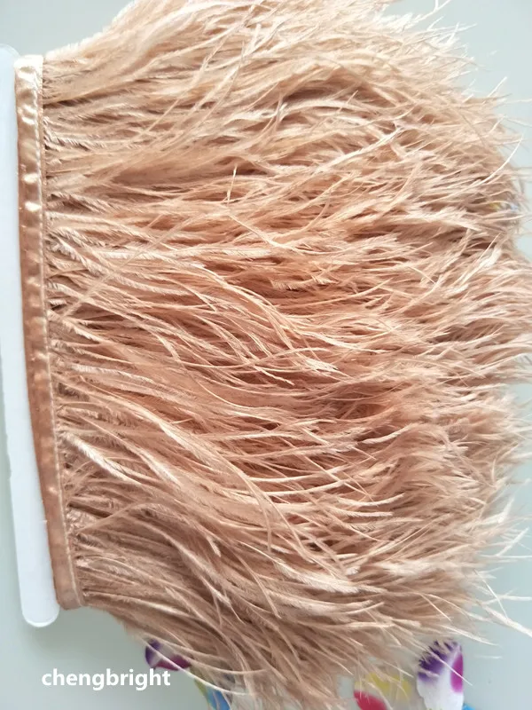 

Free shipping 9-11cm/4-5inch 10 meters Ostrich feather ribbons ostrich feather Decorative diy strengthen density apparel coffee
