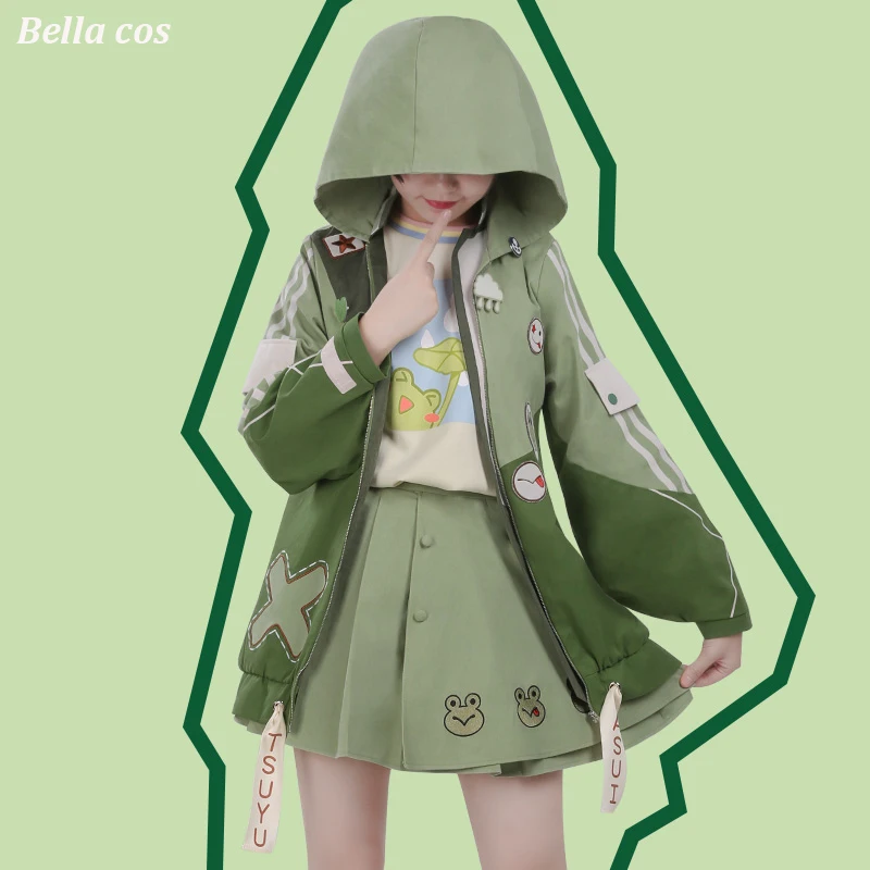 Новая одежда из аниме Мой герой Academia Asui Tsuyu карнавальный костюм милые зеленые