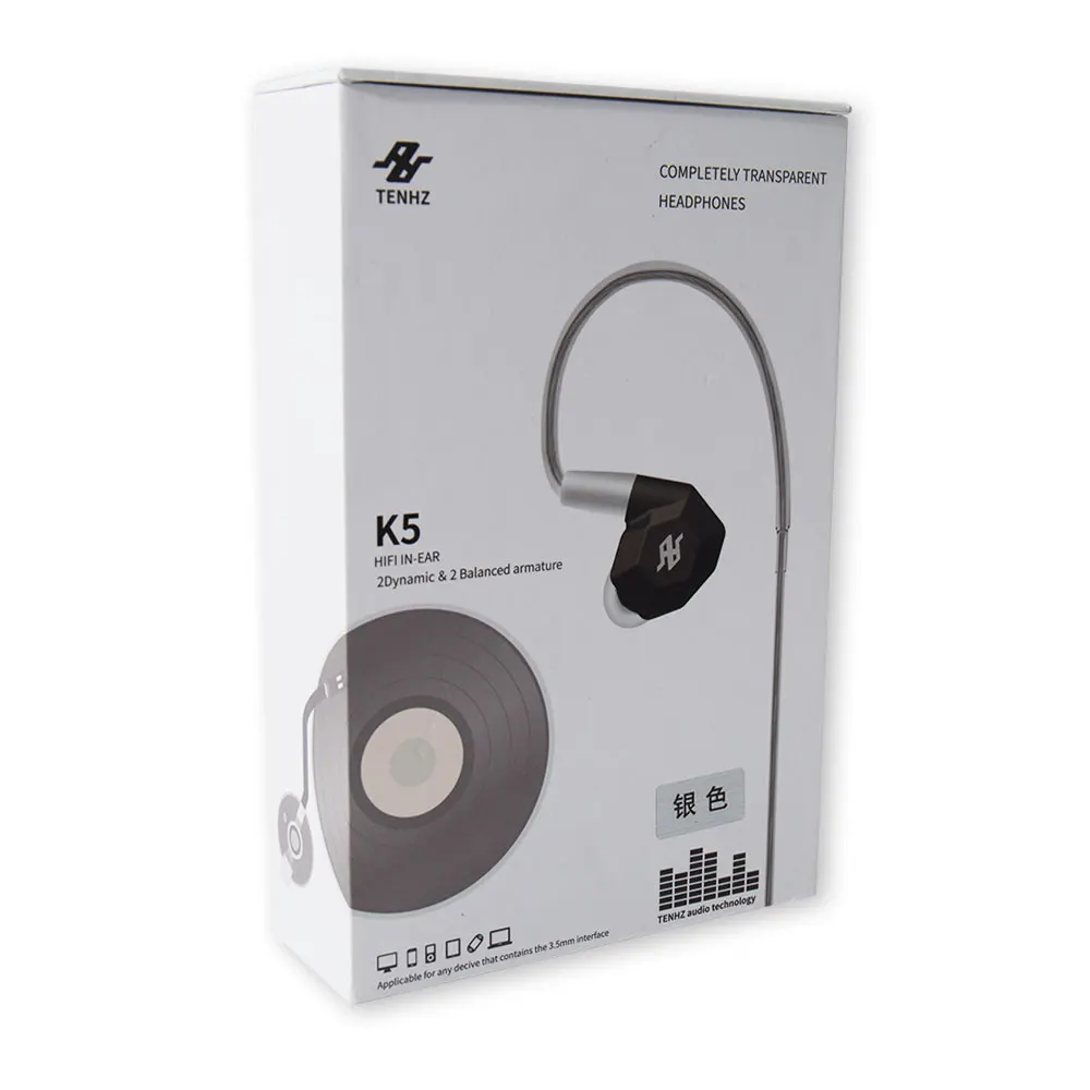 TENHZ K5 Hybrid Drive Unit Headset Metal HIFI Monitor InEar Earphone With MMCX | Электроника