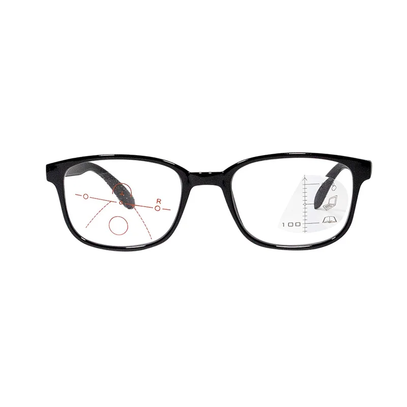 black frame Черный Полный каркас унисекс очки для чтения Обесцвечивающие поляризованные очки для пресбиопии анти УФ 400 голубые световые очки многофокальные очки - Цвет оправы: black frame
