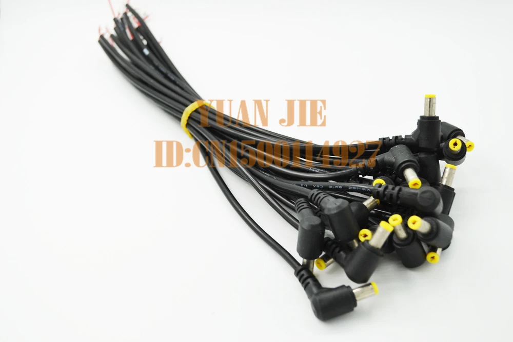 Разъем питания постоянного тока с углом 90 градусов, одноштекерный разъем, 5 А, 5,5*2,1 мм, полностью медный провод с патроном