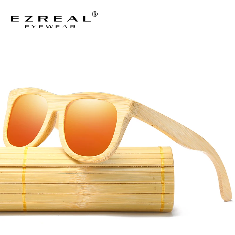 

Деревянные поляризованные солнцезащитные очки EZREAL для мужчин и женщин, роскошные солнечные аксессуары ручной работы из бамбука, в стиле ретро, для подарка друзьям