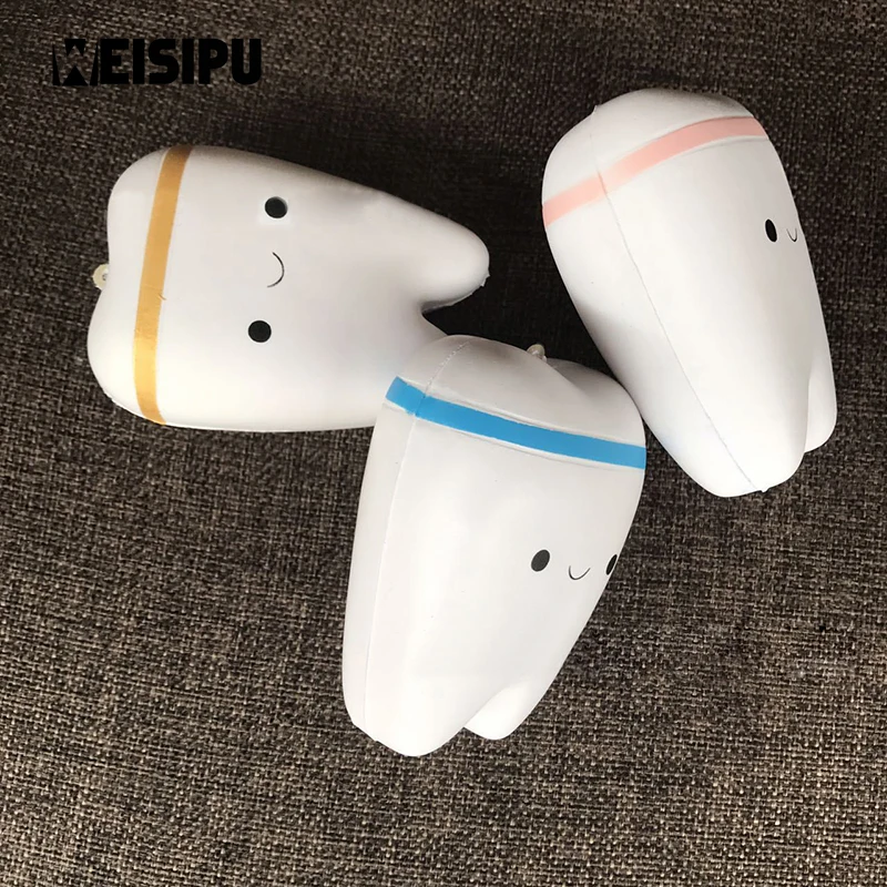 

WEISIPU 1Pcs Top Quality Tooth Jumbo Squishy Slow Rising Squeeze Stress Hand Soft Toy Party Gift Party Favors Random Color
