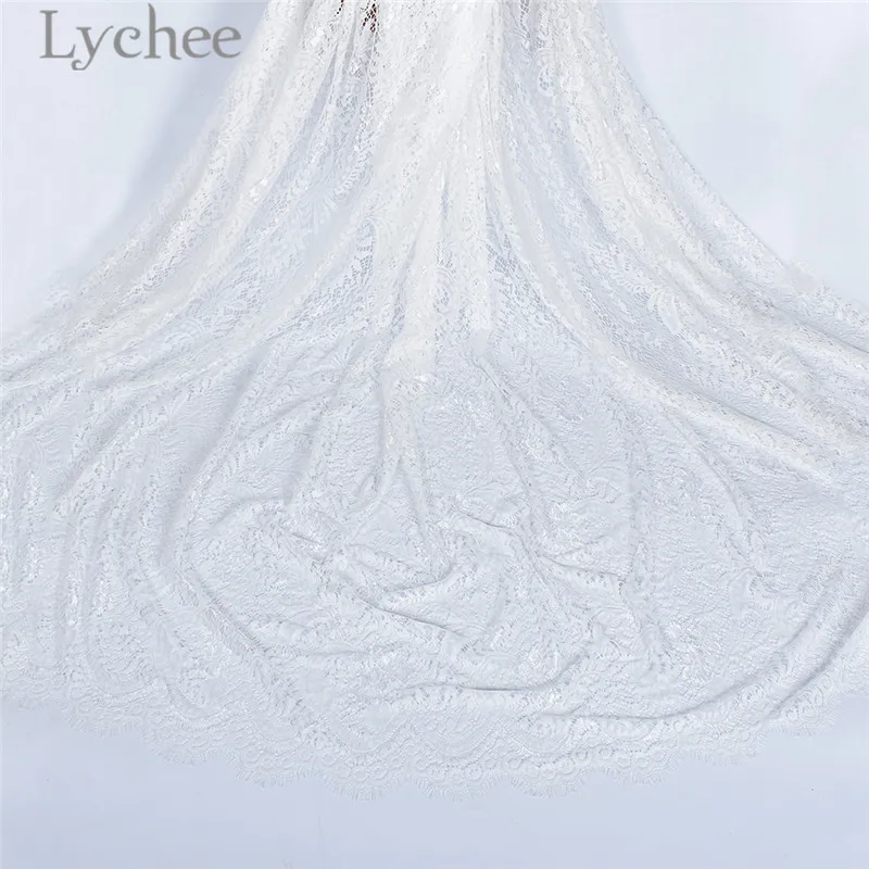 Lychee Life 150 ширина французская кружевная ткань для ресниц черно-белая эластичная DIY