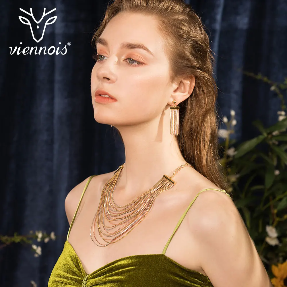 Viennois новинка разноцветный набор украшений для женщин геомертические серьги с