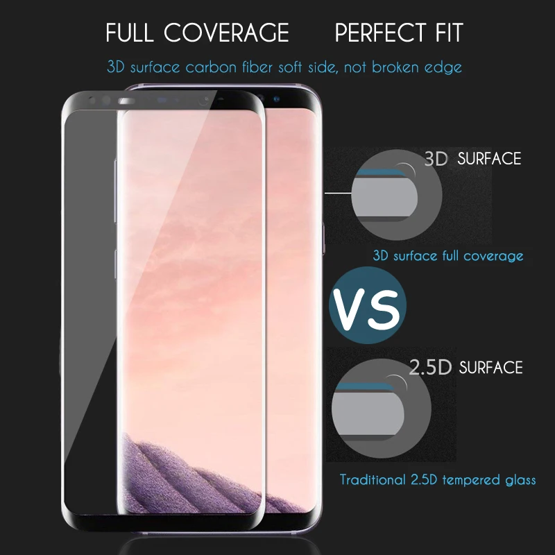 ESVNE 3D изогнутый край закаленное стекло для samsung Galaxy S8 Plus HD Защитная пленка полного