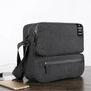 Модная мужская дорожная сумка, Повседневная вместительная сумка через плечо, нейлоновая однотонная многослойная Сумка для хранения документов