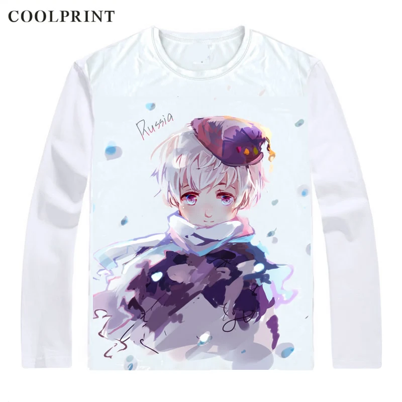 Футболка мужская с надписью Axis Powers Hetalia Повседневная винтажная рубашка длинным