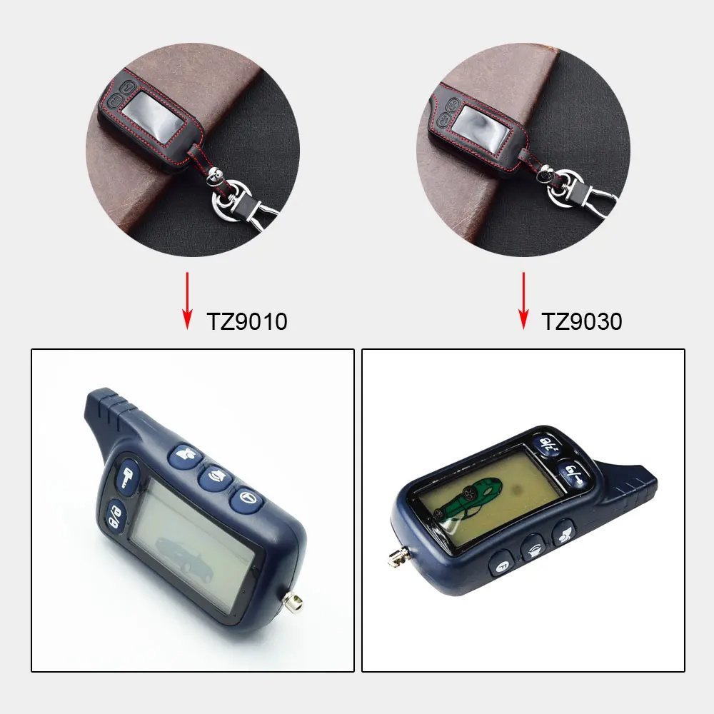 Кожаный чехол для ключей Tomahawk TZ 9010 TZ-9010 SL-950 TZ9010 двухсторонняя Автомобильная сигнализация ЖК-пульт дистанционного управления чехол для пульта передатчик защитная сумка