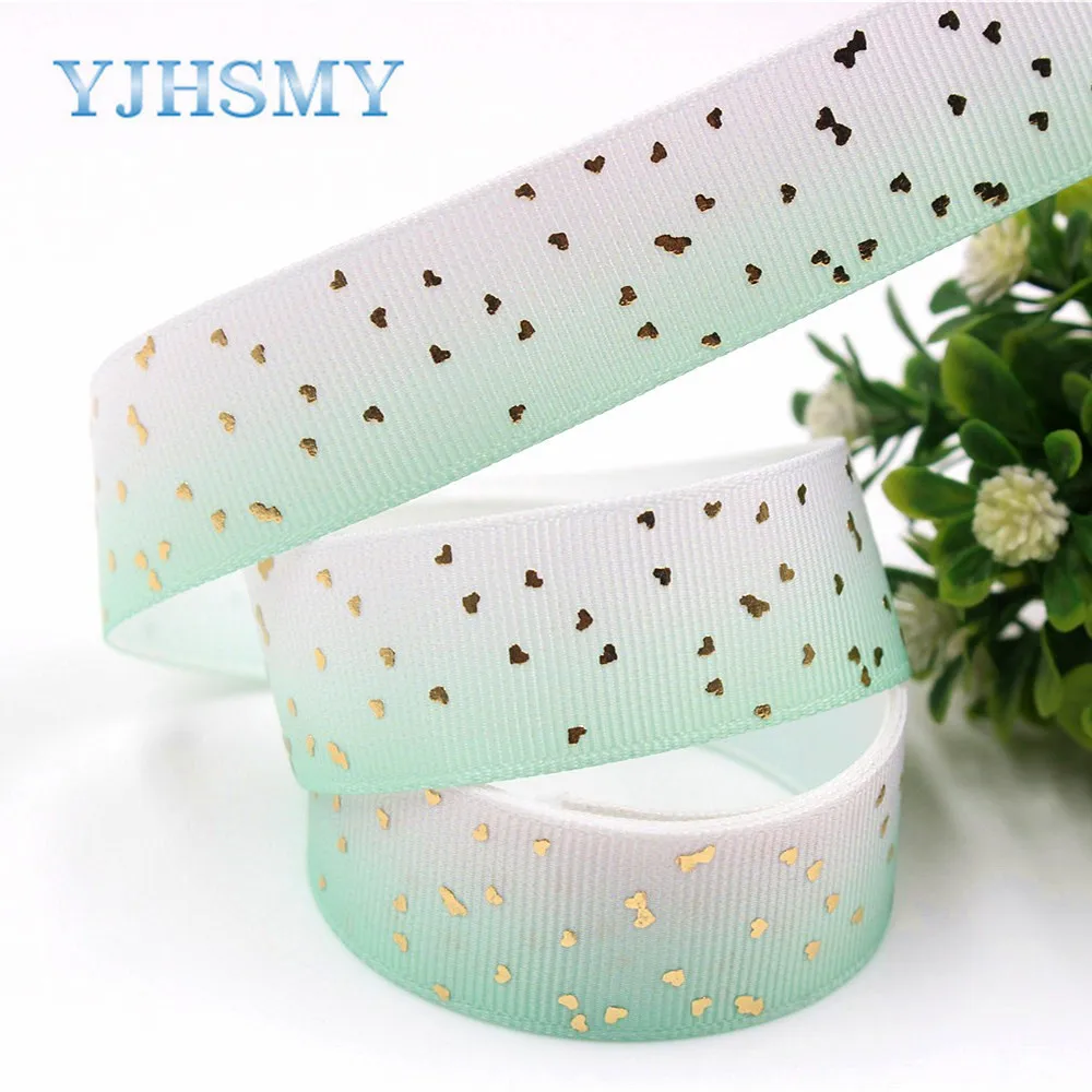 YJHSMY D 171005 662 10 ярдов 22 мм бронзовые ленты термопечать grosgrain Свадебные аксессуары DIY