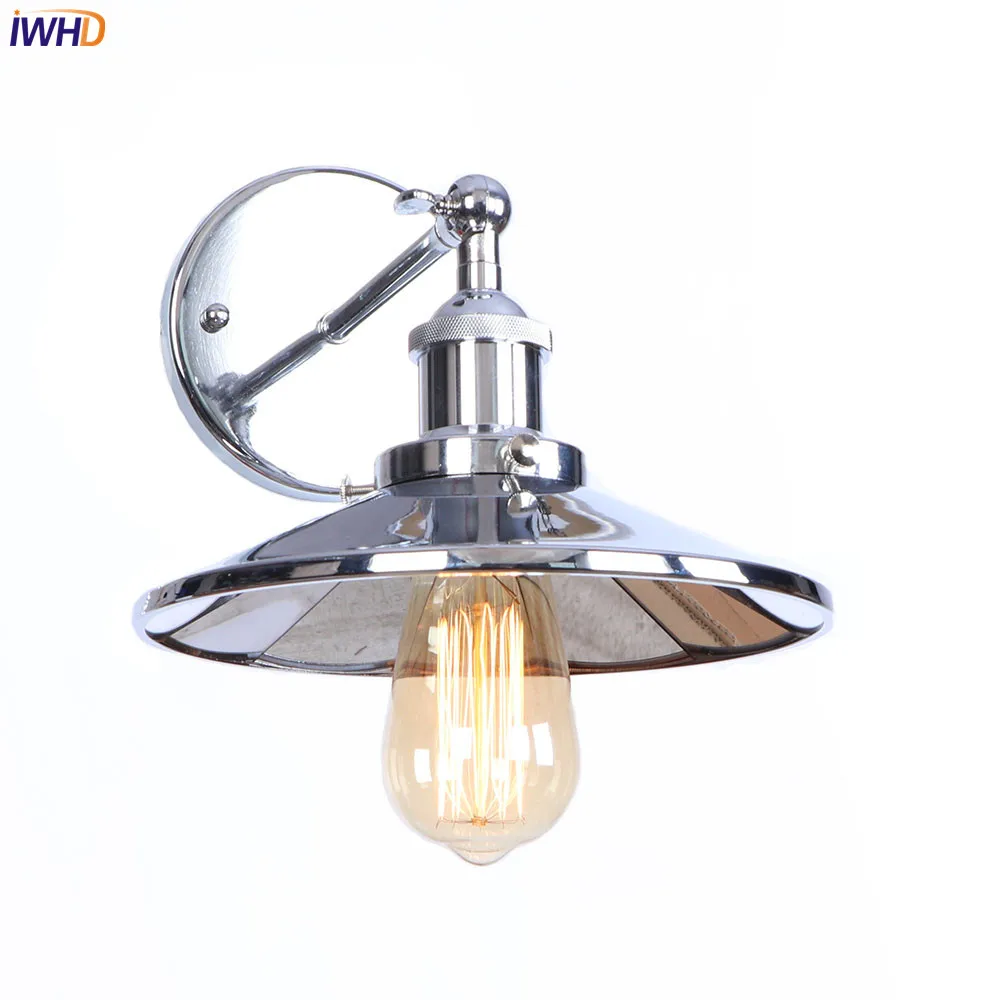 IWHD серебристый Железный Ретро светодиодный настенный светильник s осветительные