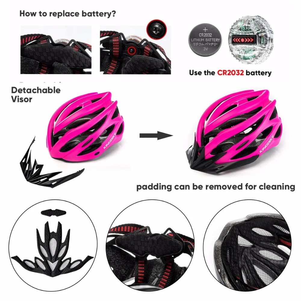 KINGBIKE ультралегкий велосипедный шлем для женщин розовые велосипедные шлемы